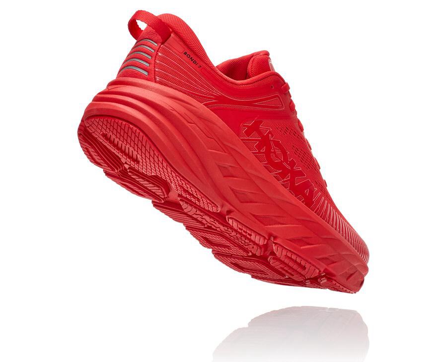 Hoka One One Mens Running Shoes - Bondi 7 - Red - KJPC76048